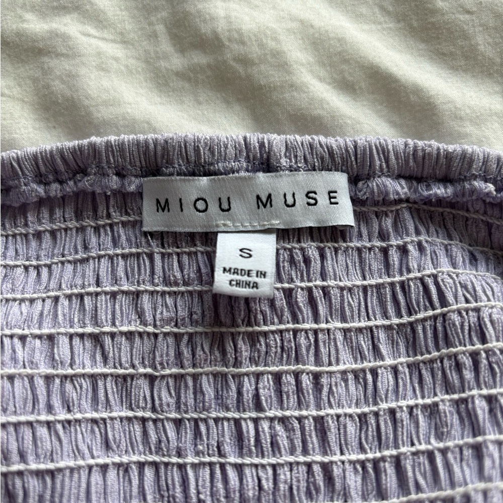 Lavender Ruffle Sleeve Smocked Blouse - Picture 3 of 3